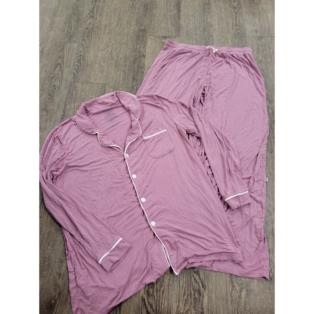 Kickee Viscose Bamboo Super Soft Stretch Pink Women's Pajamas Set XL Shirt Pants